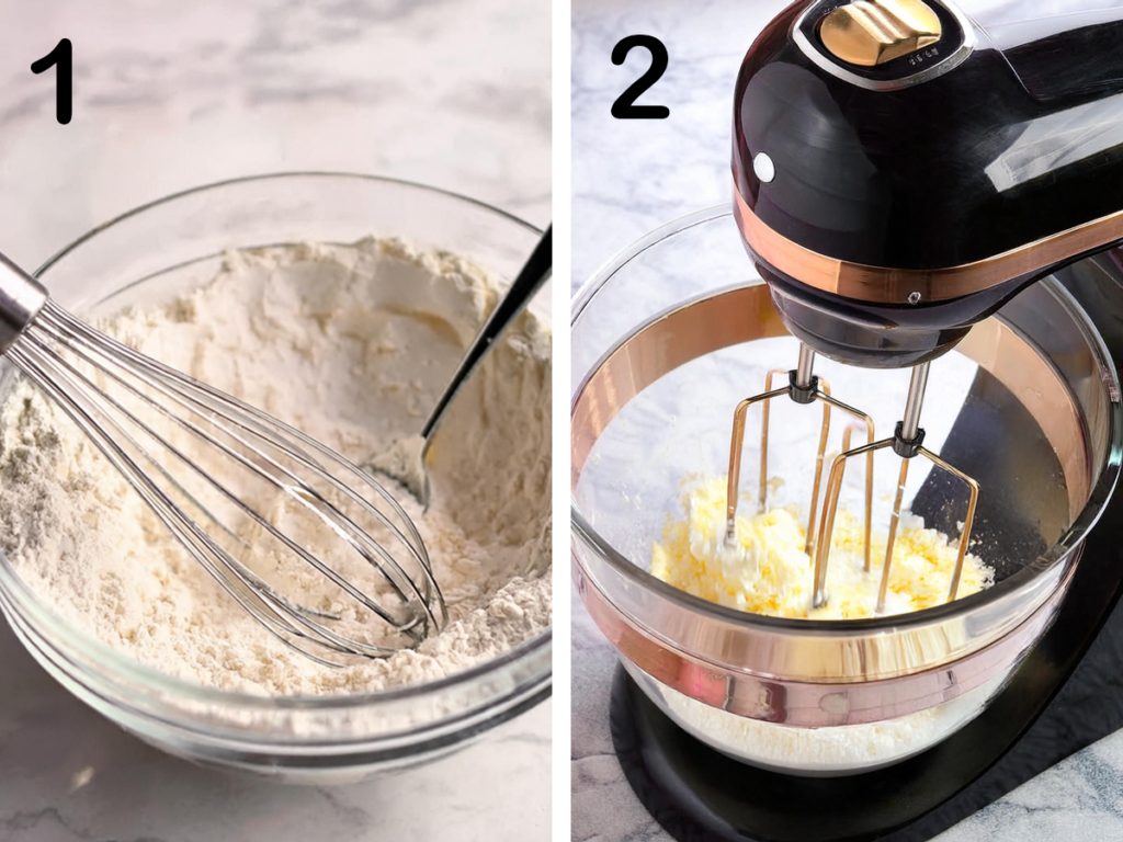 Dry ingredients for Lofthouse cookies mixed in a bowl