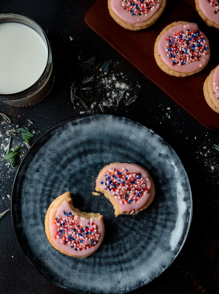 Spreading buttercream frosting on soft Lofthouse cookies