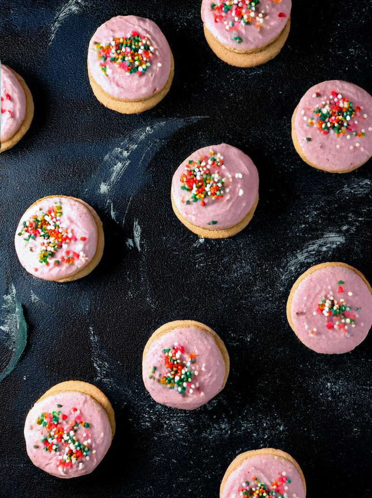 Decorated Lofthouse cookies with frosting and sprinkles